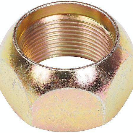 Wheel Lug Nut: 1 1/8-16 Thread, Conical 60, Standard, 0.9 in Length, Yellow Zinc, 25 Pack