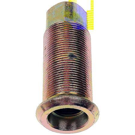 Wheel Lug Nut: 3/4-16 External Thread, Flanged, Thread, 3.1" Length, Yellow Zinc, 10 Pack