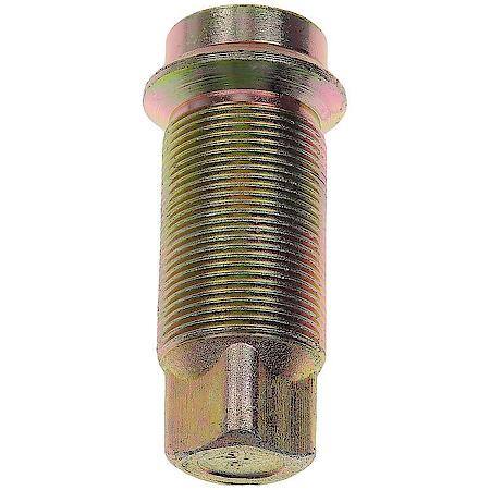 Wheel Lug Nut: 3/4-16 External Thread, Flanged, Thread, 3" Length, Yellow Zinc, 10 Pack