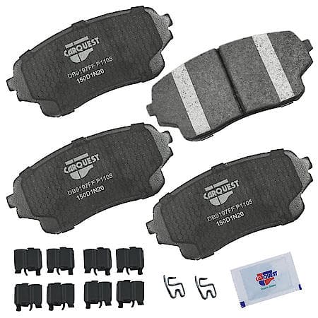 Front Brake Pads: Ceramic, With Hardware, Better Performance, Quiet, Low Dust - Front