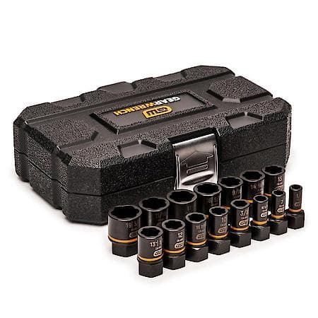 15 Piece 1/4" & 3/8" Drive Bolt Biter┐ Impact Extraction Socket Set