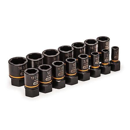 15 Piece 1/4" & 3/8" Drive Bolt Biter┐ Impact Extraction Socket Set