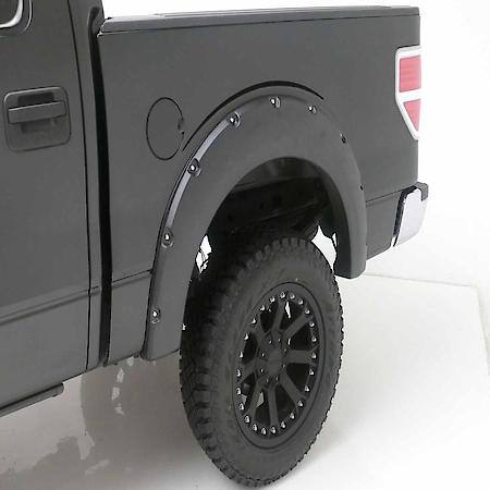 Bolt On Style, 2 Inch Tire Coverage, Smooth Black, Abs Plastic, Set Of 4