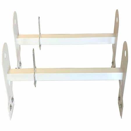 600Lb, Universal 2 Bar 53-63"L Adjustable, White, Steel, Fits Vans With Gutters