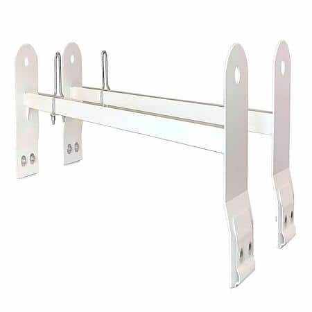 600Lb, Universal 2 Bar 53-63"L Adjustable, White, Steel, Fits Vans With Gutters