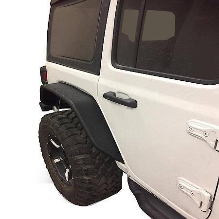 Flat Style, 5.5"Tire Coverage, Textured Powder Coated Black, Set Of 2
