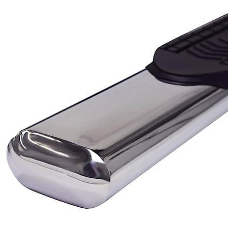 With Step Pads, 6" Oval Straight Side Bars, Polished, Ss, With Welded End Caps