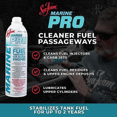 Marine PRO fuel treatment; for gas marine engines, restores power and fast starts, 20 oz.