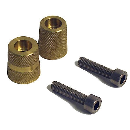 Pair Brass SAE termnls (lgr pos and smlr neg) with stainless M6 allen head bolts