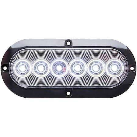 6-LED 6" SURFACE FLANGE MOUNT CLEAR BACKUP LIGHT; HARD WIRED