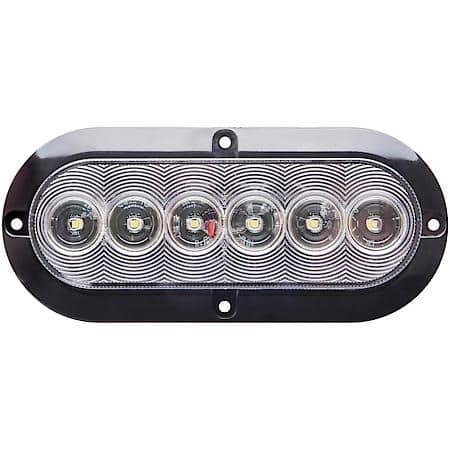 6-LED 6" SURFACE FLANGE MOUNT CLEAR BACKUP LIGHT; HARD WIRED