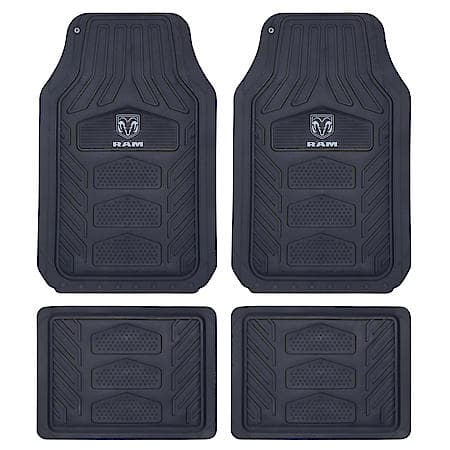 Dodge RAM WeatherPro Floor Mats: Non-Slip Grip, Universal 4-Piece Front & Rear Set