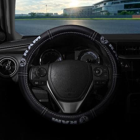 RAM Deluxe Steering Wheel Cover: Premium Leather-Like Design, Fits 14.5┐15 in.