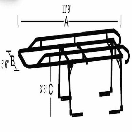 Heavy Duty Adjustable Truck Ladder Rack with 1500 lb Capacity