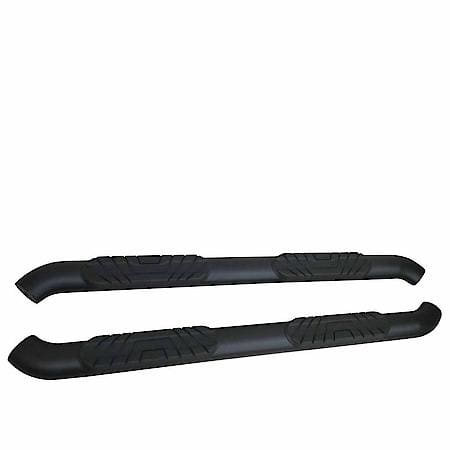 4"Oval Bent, Powder Coated Black Ms, Body/Frame Mount, With Step Pad/ End Cap