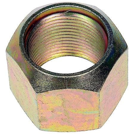 Wheel Lug Nut: 1 5/16-12 Thread, Conical, Cap, 1.375" Length, Silver; Zinc, 10 Pack