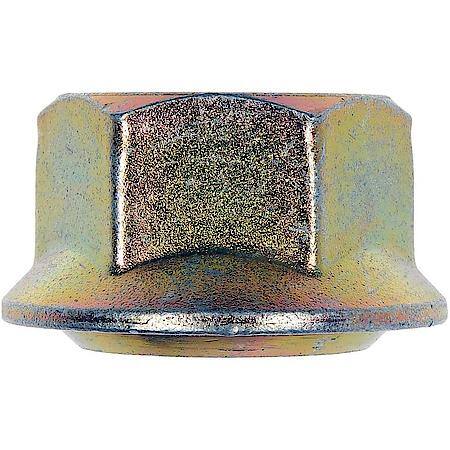 Wheel Lug Nut: 3/4-16 Thread, Ball, 1.13" Length, Zinc Yellow Chromate, 10 Pack