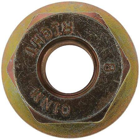 Wheel Lug Nut: 3/4-16 Thread, Ball, 1.13" Length, Zinc Yellow Chromate, 10 Pack
