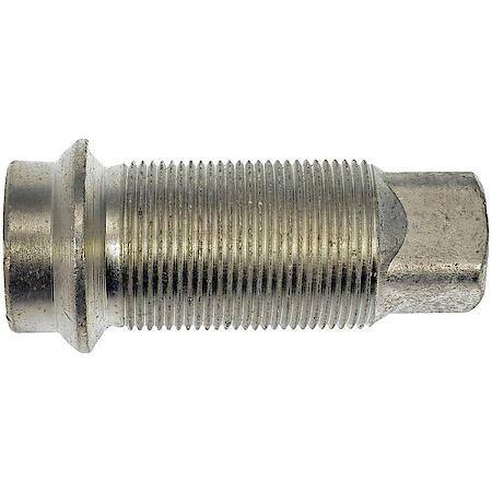 Wheel Lug Nut: 1 1/8-16; 3/4-16 Thread, Flanged, 3" Length, Zinc Yellow Chrome, 10 Pack