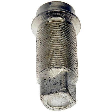 Wheel Lug Nut: 1 1/8-16; 3/4-16 Thread, Flanged, 3" Length, Zinc Yellow Chrome, 10 Pack