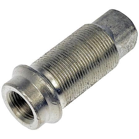 Wheel Lug Nut: 1 1/8-16; 3/4-16 Thread, Flanged, 3" Length, Zinc Yellow Chrome, 10 Pack