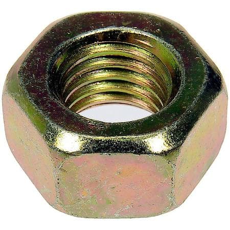 Wheel Lug Nut: 5/8-11 Thread, Flat, Hex, 0.59 in Length, Zinc Yellow Chromate, 25 Pack