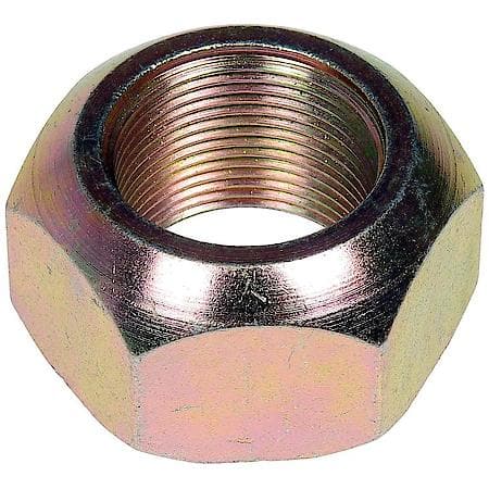 Wheel Lug Nut: 1 1/8-16 Thread, Conical, Hex, 1" Length, Zinc Yellow Chromate, 10 Pack