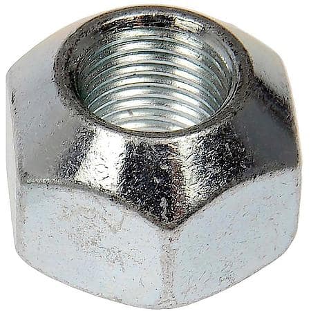 Wheel Lug Nut: 9/16-18 Thread, Conical 90, Hex, 0.68" Length, Zinc Clear Chrome, 10 Pack