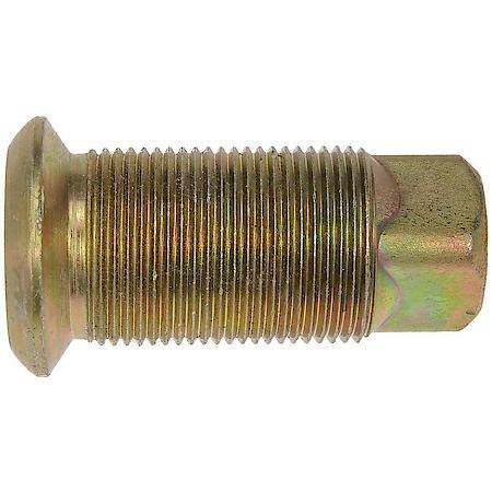Wheel Lug Nut: 15/16-12; 1 5/16-12 Thread, Flanged, Inner Cap, 0.875" L, Zinc Yellow Chrome, 10 Pack