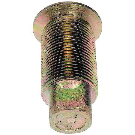 Wheel Lug Nut: 15/16-12; 1 5/16-12 Thread, Flanged, Inner Cap, 0.875" L, Zinc Yellow Chrome, 10 Pack