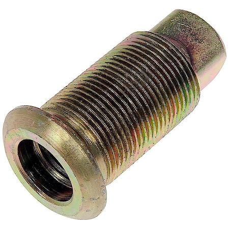 Wheel Lug Nut: 15/16-12; 1 5/16-12 Thread, Flanged, Inner Cap, 0.875" L, Zinc Yellow Chrome, 10 Pack