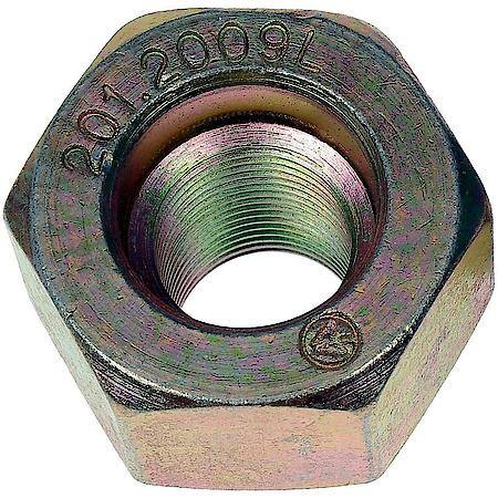 Wheel Lug Nut: 3/4-16 Thread, Shank, Hex, 1.44" Length, Clear Chrome/Zinc-Plated, 10 Pack