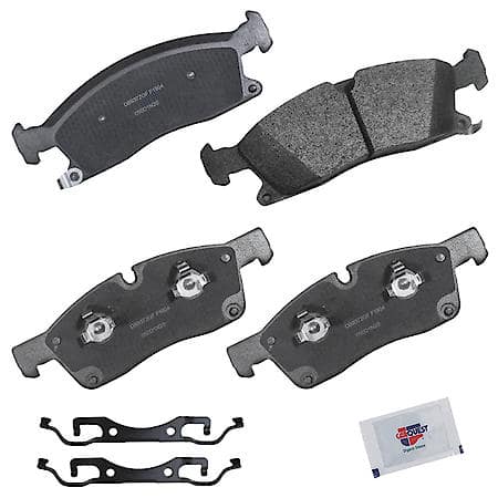 Severe Duty Front Brake Pads: Low-metallic, With Hardware, Ideal for Heavy Towing - Front