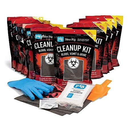Pig Blood, Vomit & Urine Cleanup Kit, 10 Kits, Case