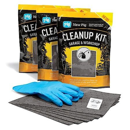 Pig Garage & Workshop Cleanup Kit, 3 Kits/Box