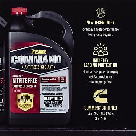 Command Antifreeze and Coolant: 50/50 Ready-to-Use, Cor-Guard Nitrite-Free ELC Red NF-OAT, 1 Gallon