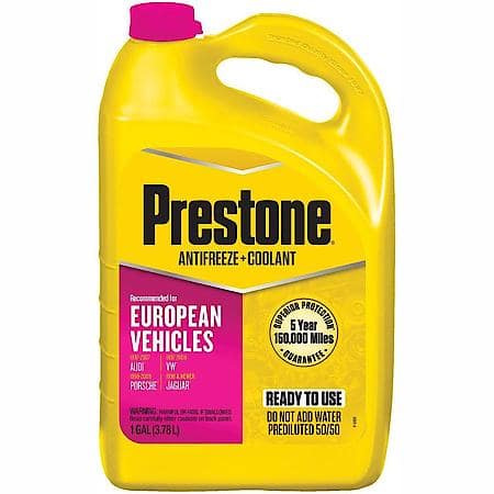 Antifreeze & Coolant: 50/50 Ready-to-Use, Original Equipment European Pink, 1 Gallon