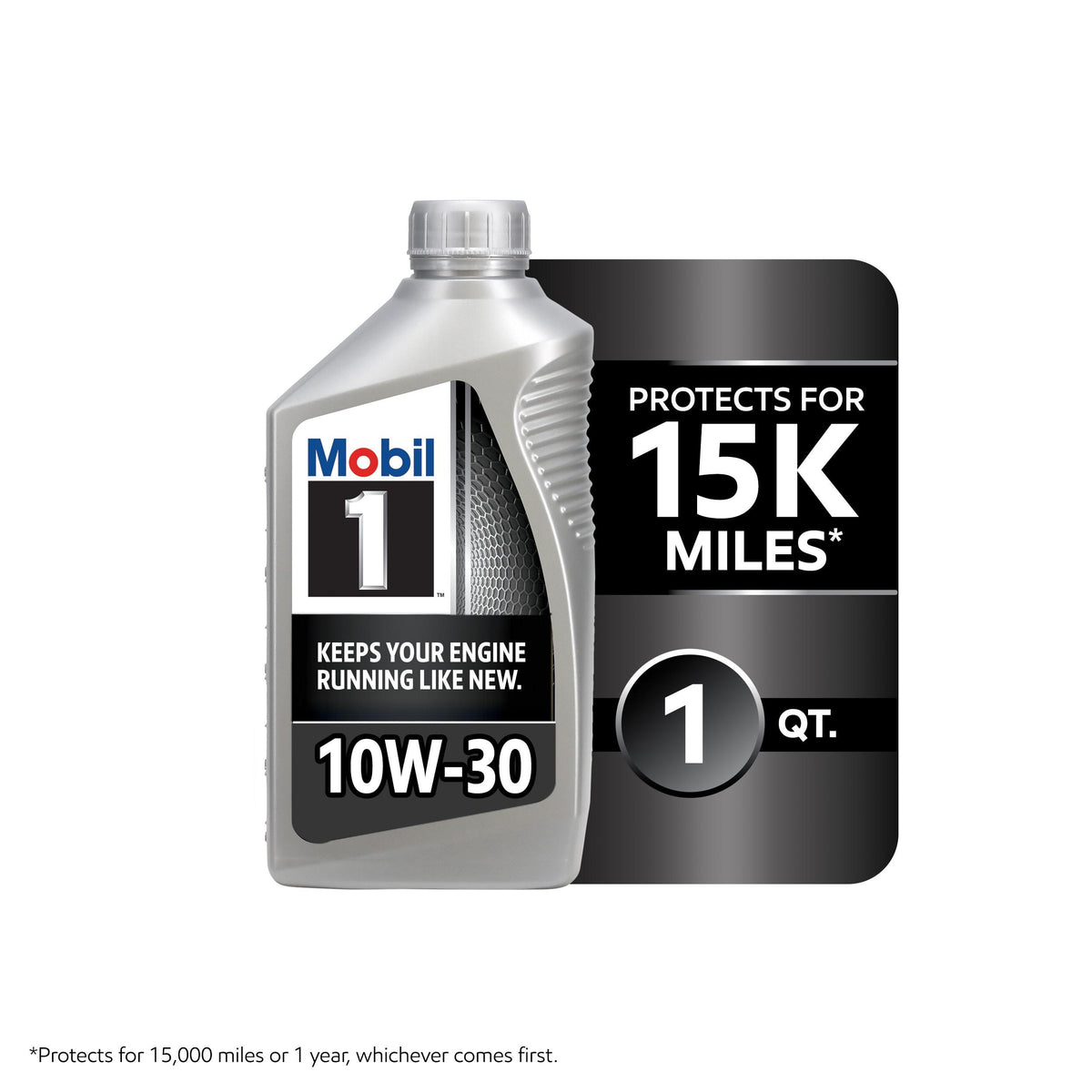 Mobil 1 Full Synthetic 10W-30 Motor Oil 1 Quart 122319