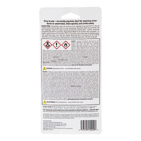 Plastic Metal, Easy to Use, No Mixing, 4.5 oz.
