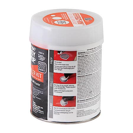 Fast-Drying, Lightweight Body Filler Kit with Spreader and Patch, 26 oz.