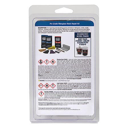 Fiberglass Resin Repair Kit with Pro-Grade Fiberglass Resin, 4 oz.