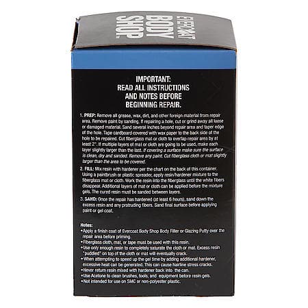 Fiberglass Resin Repair Kit with Pro-Grade Fiberglass Resin, 32 oz.