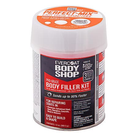 Fast Drying, Pro-Grade Body Filler Kit for Multiple Surfaces, 13 oz.