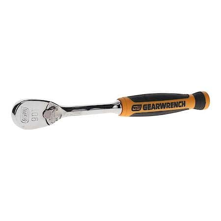 1/4" Drive 90-Tooth Dual Material Teardrop Ratchet 6"