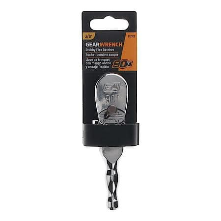 3/8" Drive 90-Tooth Stubby Flex Head Teardrop Ratchet 5"