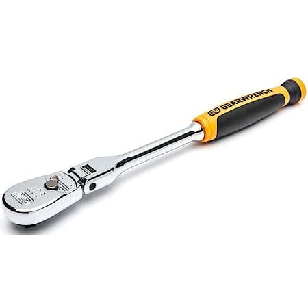 1/4" Drive 90-Tooth Dual Material Flex Head Teardrop Ratchet 8"