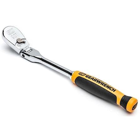 1/4" Drive 90-Tooth Dual Material Flex Head Teardrop Ratchet 8"
