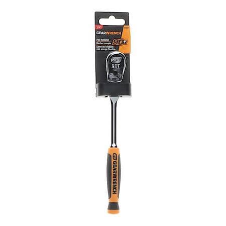 1/4" Drive 90-Tooth Dual Material Flex Head Teardrop Ratchet 8"