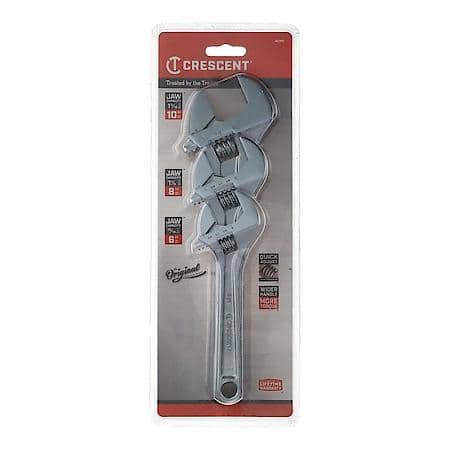 Adjustable Wrench Set,6/8/10 Chrome