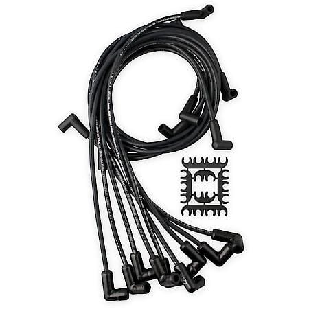 Spark Plug Wire Set - Chevy Small Block- HEI 75-86 Wires Under Valve Cover-Black